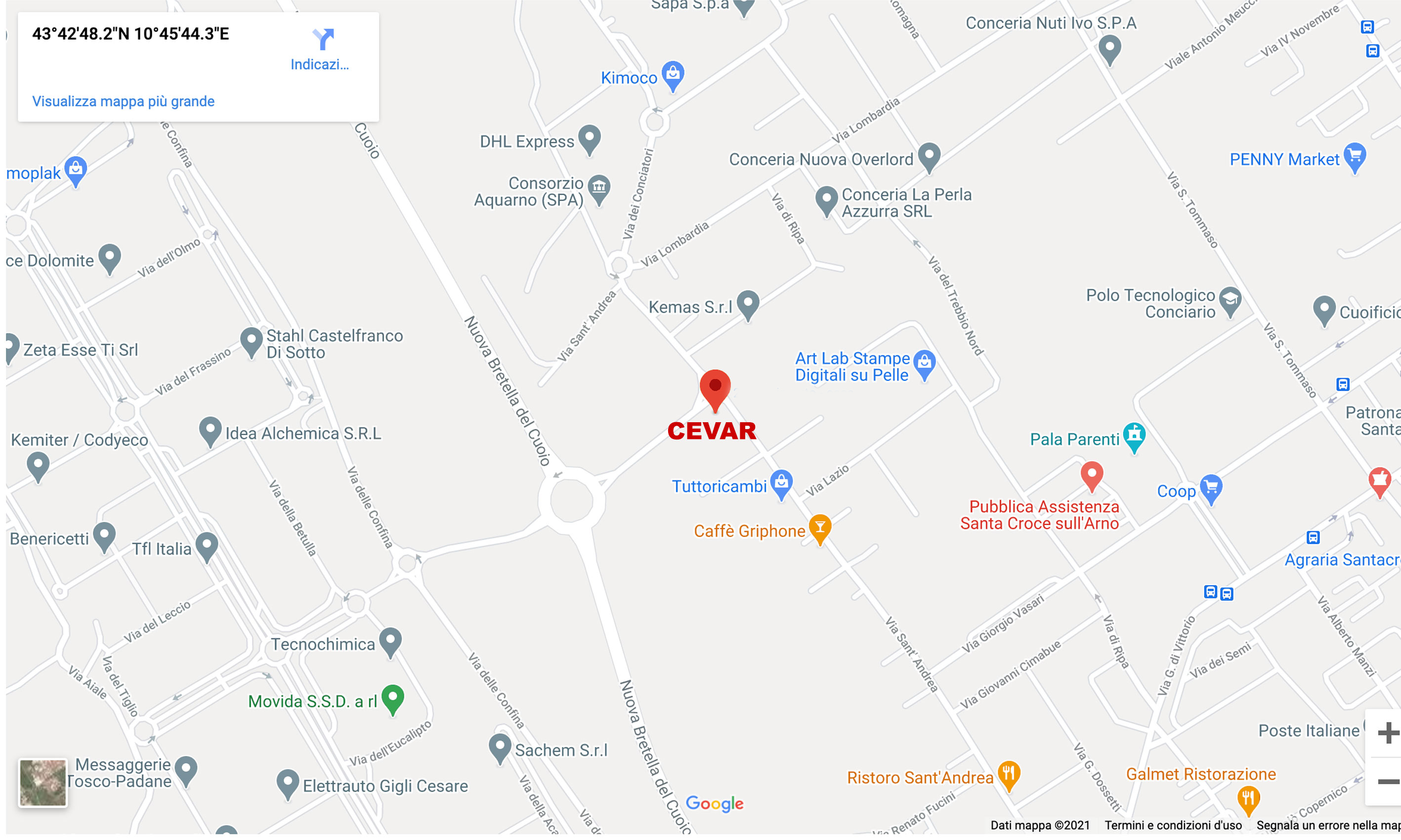 Come raggiungere la sede Cevar carrelli elevatori vendita e assistenza